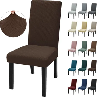 Produktbild von Stuhlhussen, 6er-Set, elastische Stuhlhussen, universelle elastische Stuhlhussen, bequeme Stuhlhussen, geeignet für Wohnzimmer, Esszimmer und Café.