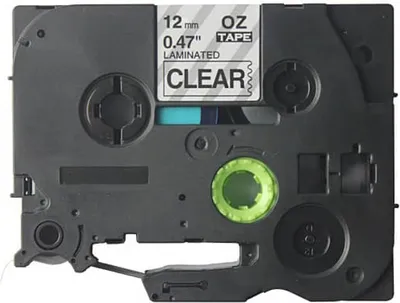 Immagine prodotto di Q-Connect® KF18864 Nastro di scrittura compatibile con TZe-131 - 12 mm x 8 m, nero su trasparente