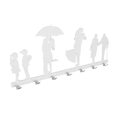 Immagine prodotto di Ganci da parete in metallo per appendere i vestiti, appendiabiti da parete, appendiabiti da parete, ganci per appendere i vestiti, appendiabiti da ingresso, appendiabiti per l'ingresso, famiglia, vita, tempo, bianco
