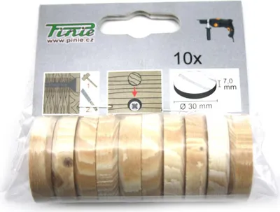 Produktbild von Querholzplättchen Fichte Konusplättchen Holzplättchen Holz Ø 30 x 7 mm 10 Stück