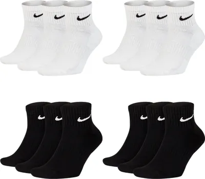 Produktbild von Nike SX7677 Socken Damen Herren Kurz Sportsocken Sparset - Größe: 38-42 - Farbe: 6 Paar weiss  6 Paar schwarz