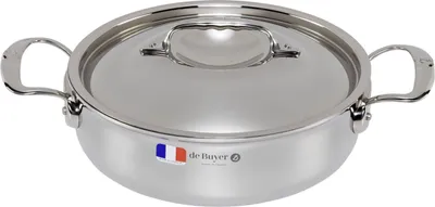 Produktbild von De Buyer Affinity Bratentopf niederer mit Deckel 24 cm