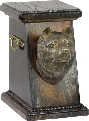 Zdjęcie produktu dla Akita, Akita Inu - urna na prochy psa, elegancka urna ze statuetką, pamiątkowa urna z popiersiem psa marki Art-Dog