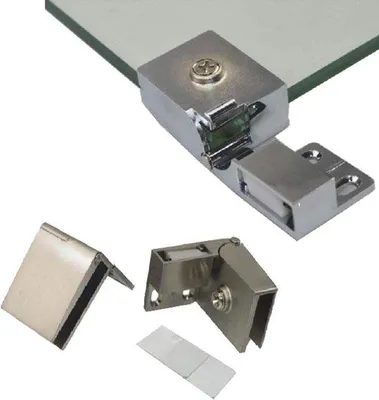 Produktbild von Famanu Glastürscharnier für Vitrinen - für 5-8 mm dickes Glas, gebürstet