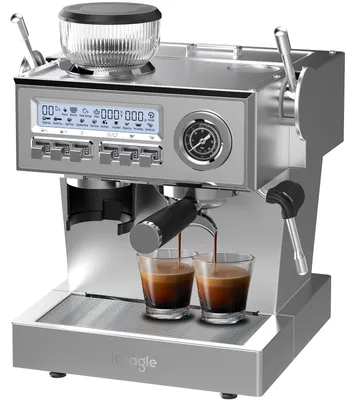Obrázok produktu pre Espressova kávovar – Kávovar – Kávovar pre baristov – Piestový kávovar – Čerpadlo s tlakom 20 barov – S integrovanou mlynčekom na kávu