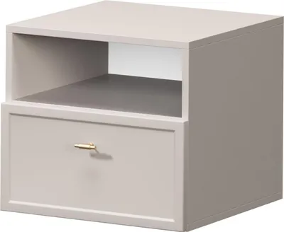 Produktbild von Lorini hängender Nachttisch mit Schublade – modernes Kaschmir und Gold | 45x40x45 cm
