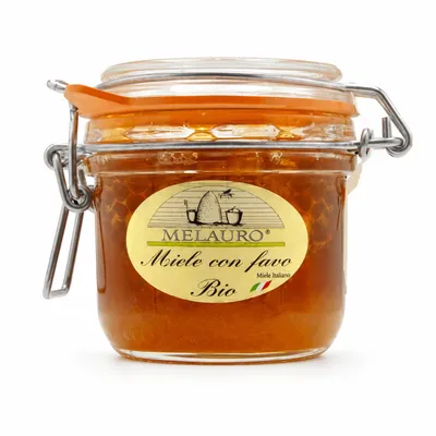Immagine prodotto di Miele con Favo | Biologico e Italiano | Melauro, Sicilia | 300g, Immagine generata dall'IA