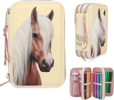 Immagine prodotto di Depesche Vertrieb GmbH & Co. K Miss Melody Astuccio a 3 scomparti con applicazione a forma di testa di cavallo Altro