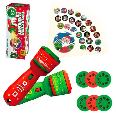 Productafbeelding van POPOYU 2 stuks kerstprojector, zaklamp, kinder-nachtlamp: flitslicht