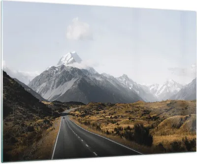 Produktbild von Bilder auf glas - Einteilig - Weg Berg Gipfel - 100x70cm - Glasbilder - Wandbilder - Bilder - zum Aufhängen bereit - Wanddekoration aus Glas - Glas Bilder - Wandbild auf Glas - GAA100x70-4833
