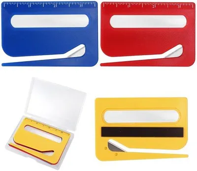 Productafbeelding van Magnetische briefopeners - Kunststof/staal - 3 stuks - Openers - 9,5 x 6,5 cm