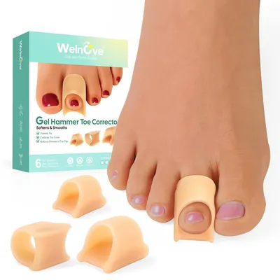 Productafbeelding van Teenuitzetter gel, 6-delig, teenstukjes, voor hamertenen