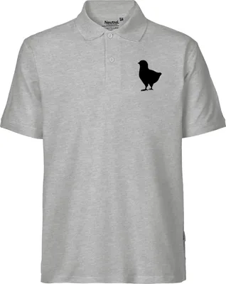 Produktbild von Huuraa Herren Polo Shirt Küken Silhouette M Sport Grey Bio Baumwolle Fairtrade Poloshirt Geschenkidee
