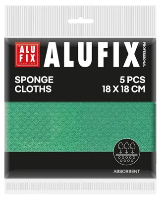 Produktbild von ALUFIX Economy Reinigungstuch/ 18x18 cm/Zellulose/absorbierend/ 5 Stück/Grün
