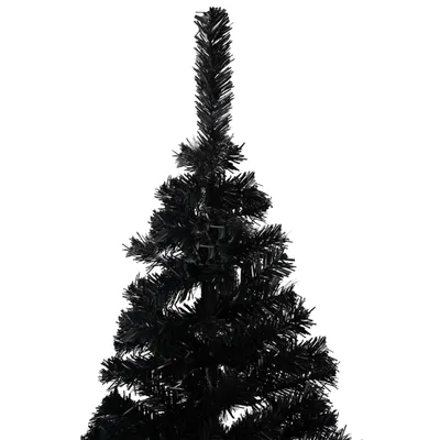 Zdjęcie produktu dla The Living Store Sztuczna choinka ze stojakiem Czarna 180 cm PVC