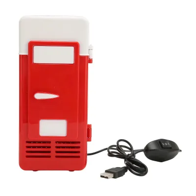 Zdjęcie produktu dla Przenośna lodówka zasilana przez USB - izolowane chłodzenie, niski poziom hałasu, energooszczędna lodówka półprzewodnikowa do samochodu - czerwona