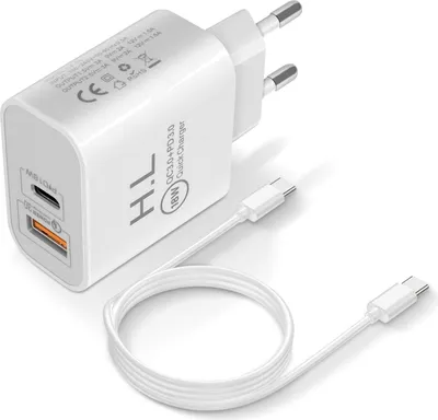 Immagine prodotto di caricatore Power Delivery Q.C 3.0 da 18 W + cavo USB-C - Bianco