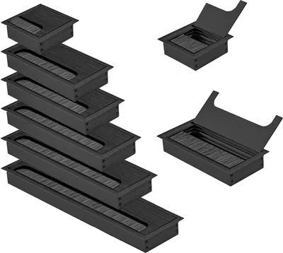 Produktbild von Exklusive 80mm Aluminium Kabeldurchführung Schwarz Kabeldurchlass Kabelauslass 80x800mm