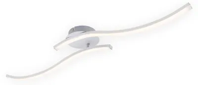 Obrázek produktu pro Stropní svítidlo BRILONER Go LED, teplé bílé světlo, design vlny, stříbrná barva, 78,2 x 12 x 11 cm