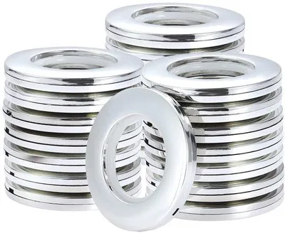 Obrázek produktu pro Stříbrné kroužky na závěsy 40 mm, 32 kusů, světle stříbrné