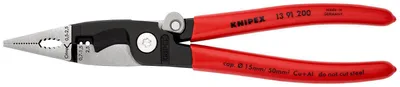 Produktbild von Elektroinstallationszange DIN ISO 5746 L.200mm mit ffnungsfeder schwarz atram. Kopf pol. Ku. berzogen Schneidwert Cu-Kabel mehrdr.D.15mm