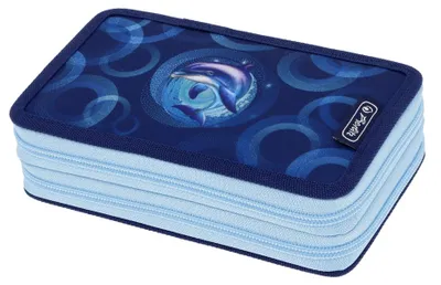 Produktbild von herlitz Schüleretui Doppel "Dolphin Ride" 23-teilig 2 Fächer
