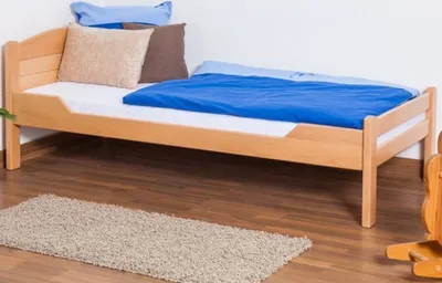 Produktbild von Kinderbett / Jugendbett "Easy Premium Line" K1/ Voll, 90 x 200 Buche Vollholz massiv Natur
