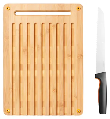 Immagine prodotto di Fiskars Functional Form Tagliere e coltello da pane in bambù FISKARS 1057551