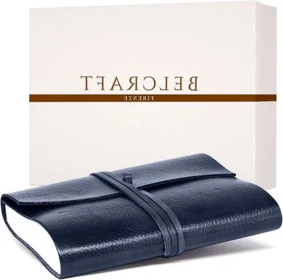 Produktbild von Famanu Tagebuch A5 aus recyceltem Leder - Navy Blau