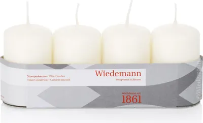 Obrázek produktu pro Wiedemann 218155.003 Sloupková svíčka - 80 x 50 mm, 4 kusy, slonová kost