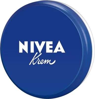 A close-up shot of the lid of a Nivea cream container.