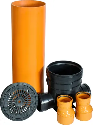 Produktbild von ScarMaxx Schachtsystem, 1m Rohr, H128, B85cm - 2xDN125 - 2xReduzierung 160/125