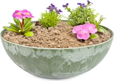 Produktbild von Pflanzschale für draussen Dekoschale rund grün Vintage 30 cm