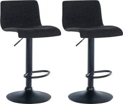 Immagine prodotto di set di 2 sgabelli da bar - stampelle - girevoli a 360° con regolazione dell'altezza | Colore: nero | Materiale: polvere
