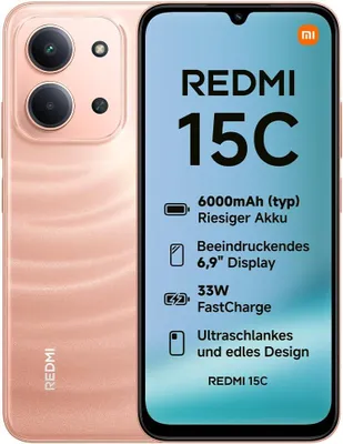 Immagine prodotto di Smartphone Xiaomi Redmi 15C 8/256 GB, 6,9", 6000 mAh, Twilight Orange