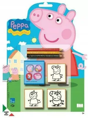 Zdjęcie produktu dla Świnka Peppa Zestaw Pieczątek z Kredkami i Tuszem
