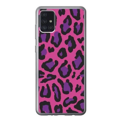 Produktbild von MuchoWow® Handyhülle Schutzhülle Hülle für Samsung Galaxy A52 5G Pantherdruck - Rosa - Lila Silikon Softcase Handy Hülle - Umschlag