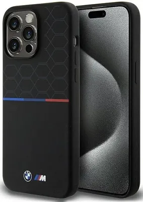 Obrázok produktu pre BMW BMHMP15X22SMPK iPhone 15 Pro Max 6.7" čierny tvrdý obal M silikón so vzorom MagSafe (BMHMP15X22SMPK)
