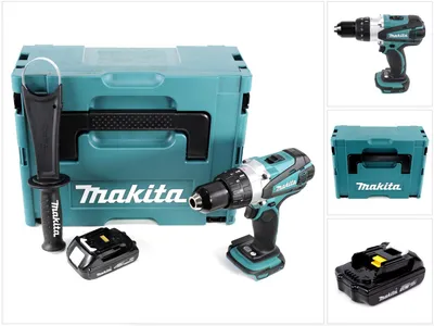 Obrázok produktu pre Akumulátorový vŕtací skrutkovač Makita DDF 458 Y1J 18V 91 Nm v Makpac s 1x batériou BL1815N 1,5 Ah