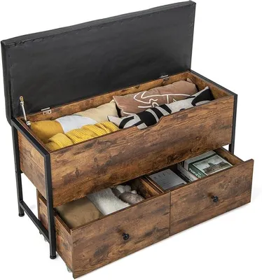 Imagen del producto de Banco con espacio de almacenamiento y asiento acolchado, con capacidad de carga de 150 kg