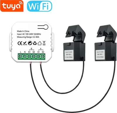 Produktbild von Tuya Wifi Intelligentes Energiemessgeraet Solar-PV-System Stromproduktion Verbrauch Bidirektionales ueberwachungsmessgeraet Mobiltelefon-APP-Steuerung Leistungsmonitor mit CT