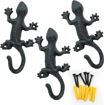 Obrázek produktu pro Sada 3 kusů nástěnných háčků, 17 cm, kov, vintage