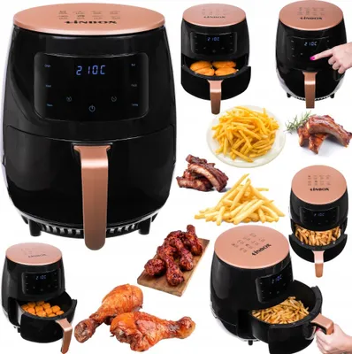 Zdjęcie produktu dla Linbox Frytkownica Beztłuszczowa 4,5L 1400W Konwekcja 4 Programy Czarny