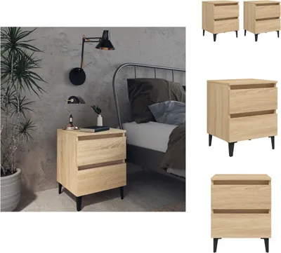 Immagine prodotto di vidaXL Comodini 2 pezzi rovere Sonoma 40x35x50 cm materiale a base di legno - Comodini
