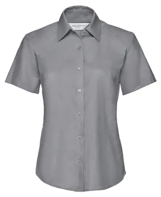 Immagine prodotto di Russell Collection - Camicia "Classic" da donna, stile Oxford, maniche corte LT4373 (L) (argento)