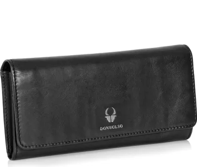 Produktbild von DONBOLSO Florence Geldbörse I Geldbörse aus echtem Nappaleder für Damen I XXL Geldbörse mit 15 Kartenfächern und RFID-Schutz I Schwarz