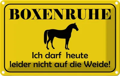 Produktbild von vianmo Blechschild 12x18 cm Boxenruhe nicht auf die Weide Pferd Warnschild Hinweisschild Sicherheit Vorsicht