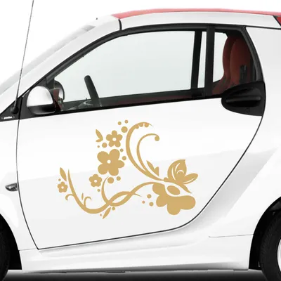 Produktbild von Aufkleber - Autoaufkleber-Set Rankelement Vera, 2 Stk. je 50cm x 36cm gold - Tuning Carystyling Heckscheibe Auto