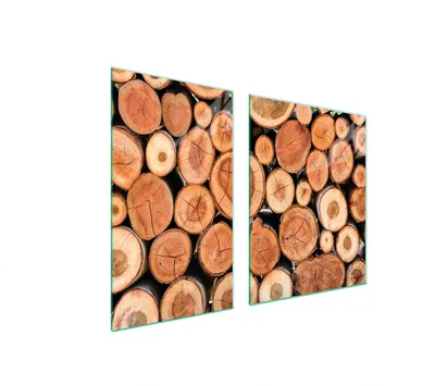 Immagine prodotto di Piastre copri fornelli 2 pezzi 100x52 Copri piano cottura in ceramica tagliere in vetro legno marrone