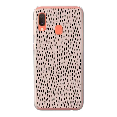 Produktbild von MuchoWow® Handyhülle Schutzhülle Hülle für Samsung Galaxy A20e Polka dots - Rosa - Schwarz Silikon Softcase Handy Hülle - Abdeckung